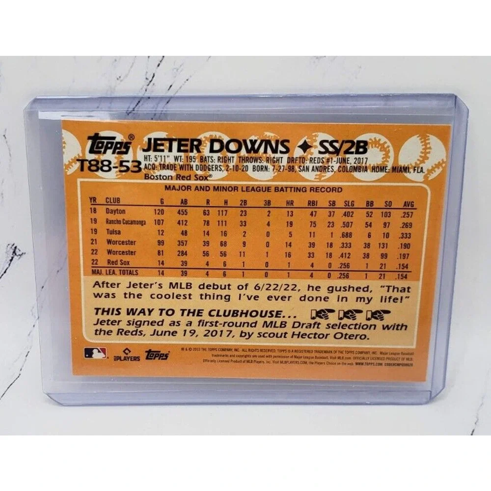 2023 Series One 1988 Topps Baseball #T88-53 Jeter Downs Boston Red Sox Card